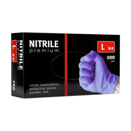 Rękawice nitrylowe L niesterylne fioletowe 100 szt. Premium / G0263 / ALBIS