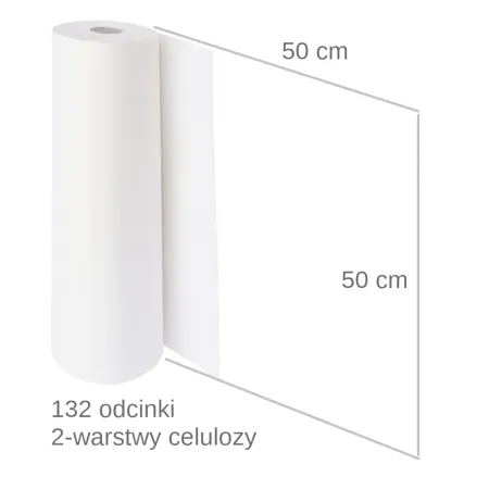 Higieniczny podkład celulozowy serweta ochronna rolka 132 odcinki 50x50cm / G0839 / Aseo Paper