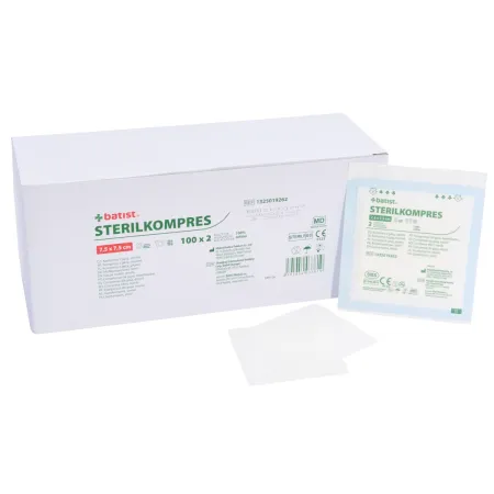 Kompresy z gazy jałowe 7,5x7,5cm 200 szt. Sterilkompres / G1574 / Batist Medical
