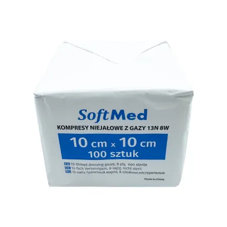 Kompres z gazy niejałowy 10x10cm 100 szt. SoftMed / G1846 / SoftMed